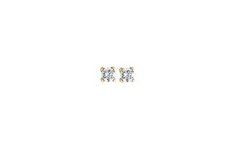 HC Oorknoppen, 14krt. goud met zirconia (2,5mm.) - 20591