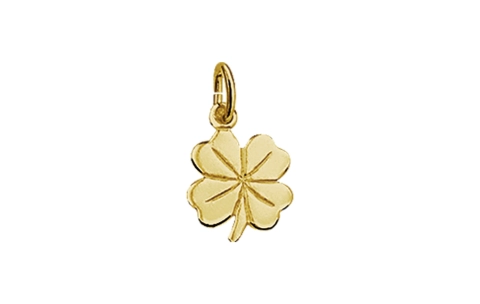 Hanger 14krt.goud klaver (12x7mm.) - 20592