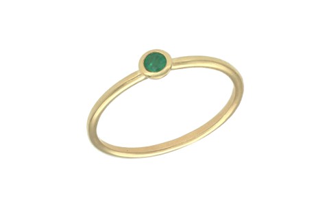 Swing Jewels Ring, 14krt.goud met Smaragd Birthstone Mei (maat 54) - 20601