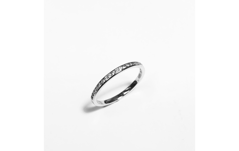 HC Ring, 14 krt. witgoud met zirconia (maat 17,5) - 17207