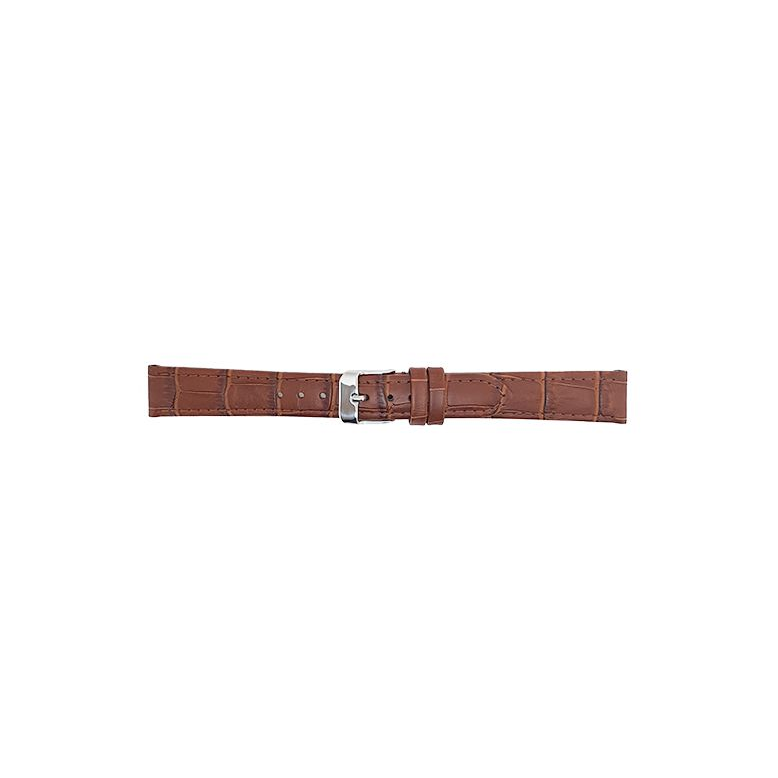 Horlogeband 22mm Licht Bruin Krokodillenprint - 20338
