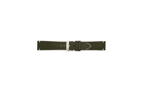 High quality calf leather watch strap made of 2 layers, very flexible and durable. The 3 mm has no padding but thick leather. This strap has an extra heavy buckle and ornamental stitching in white. - 20344