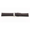 Ostrich print, calf leather watch strap with "cust sides" finished with black paint, independent of the strap color. This watch strap is padded and fitted with a stainless steel buckle. - 20352