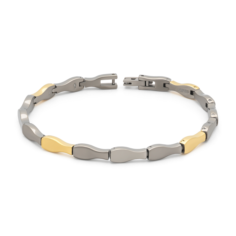 Boccia Armband, model 03040-02 titanium/bicolour (19cm.>in te korten) - 20385