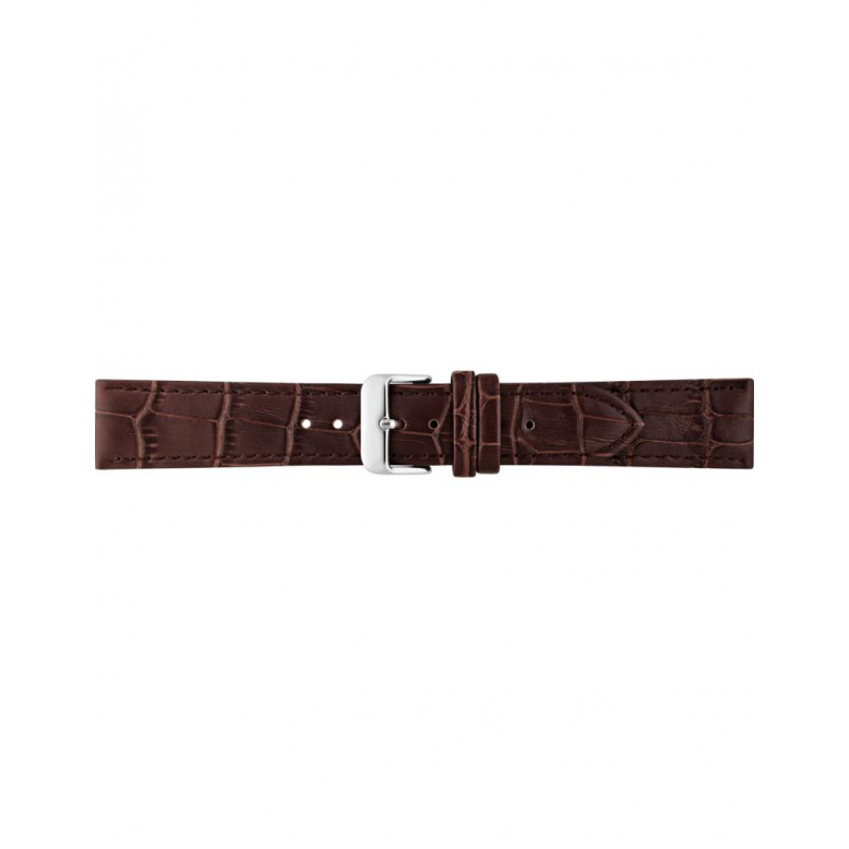 Horlogeband 18mm Bruin Krokodillenprint - 20648