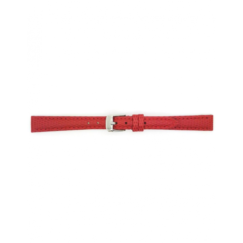 Horlogeband 14mm, Rood met Hagedissenprint - 20655