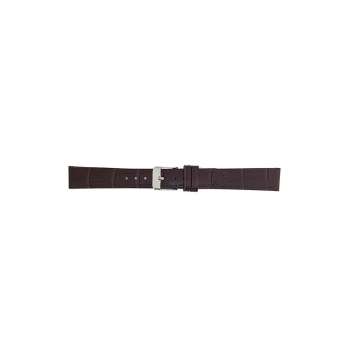 Horlogeband 20mm, alligator print, donker bruin - 20652