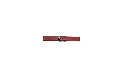 Plain soft calf leather watch strap PARALLEL (so not descending) with stainless steel buckle and soft nubuck lining. - 20654