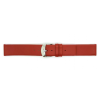 Plain soft calf leather watch strap PARALLEL (so not descending) with stainless steel buckle and soft nubuck lining. - 20654