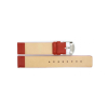 Plain soft calf leather watch strap PARALLEL (so not descending) with stainless steel buckle and soft nubuck lining. - 20654
