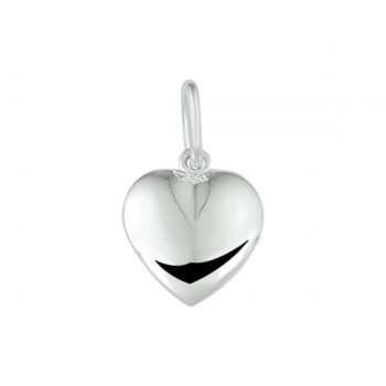 Hanger, zilver hart massief 10x10mm. - 20656