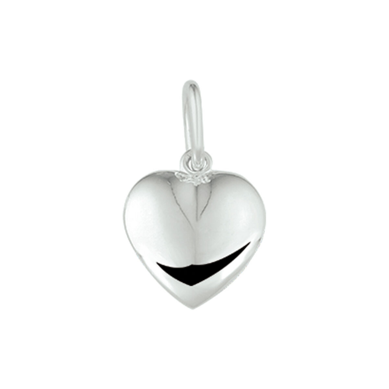 Hanger, zilver hart massief 10x10mm. - 20656 Hanger, zilver hart massief 10x10mm. - 20656