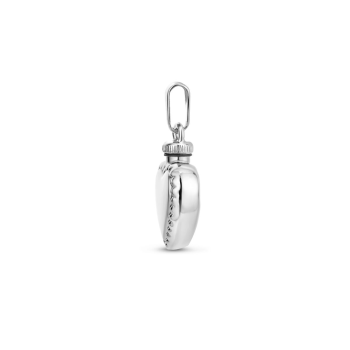 Urnhanger, zilver gerhodineer hart bewerkt (14,5mm.) - 20754