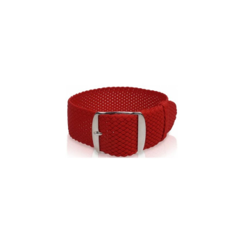 Perlon watch strap with steel buckle. Rood - 20725