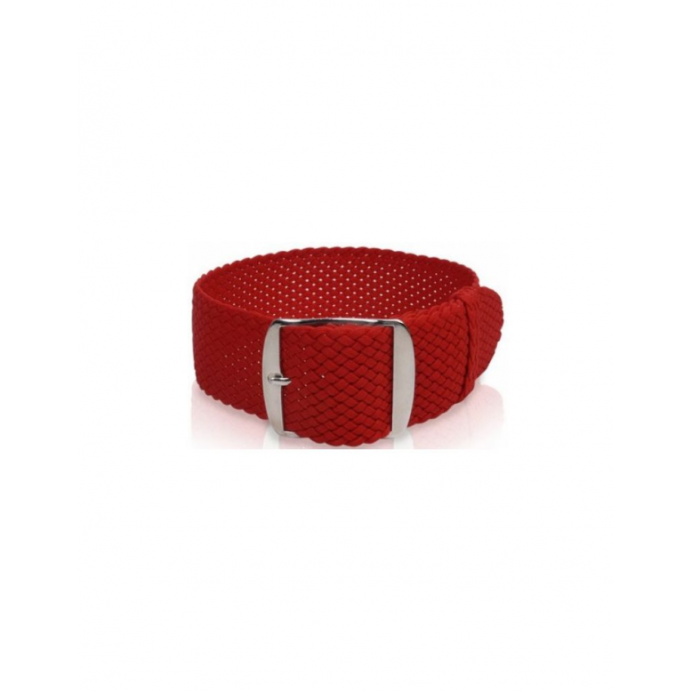 Perlon watch strap with steel buckle. Rood - 20725