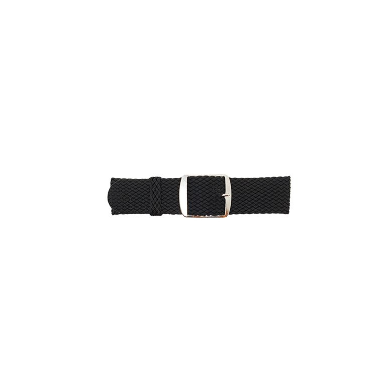 horlogeband 22mm Nylon Zwart (Perlon) - 20726