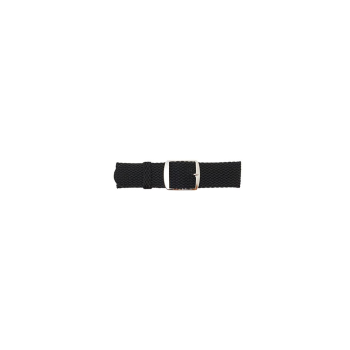 Perlon watch strap with steel buckle. Zwart. 18mm - 20727