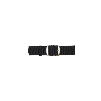 Perlon watch strap with steel buckle. Zwart. 18mm - 20727 Perlon watch strap with steel buckle. Zwart. 18mm - 20727