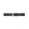 Horlogeband 22mm Zwart met witte stiksels - 20732