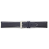 Horlogeband 22mm Zwart met witte stiksels - 20732