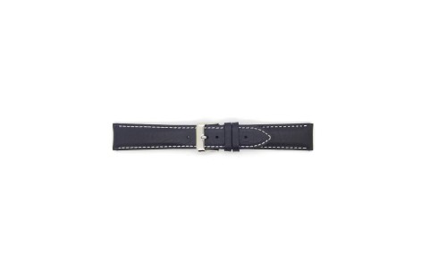 Genuine black calf leather neck watch strap with white stitching and smooth black lining. - 20732