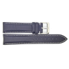 Horlogeband 22mm Zwart met witte stiksels - 20732