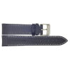 Horlogeband 22mm Zwart met witte stiksels - 20732