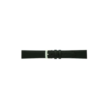 Genuine leather flat watch strap with stitching to ensure durability. The stainless steel buckle is strong and durable. This watch strap fits traditional, dressed watches and is available in many sizes - 20735