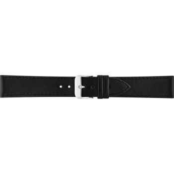 Genuine leather flat watch strap with stitching to ensure durability. The stainless steel buckle is strong and durable. This watch strap fits traditional, dressed watches and is available in many sizes - 20735