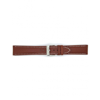 Horlogeband 20mm Bruin met witte stiksels - 20738