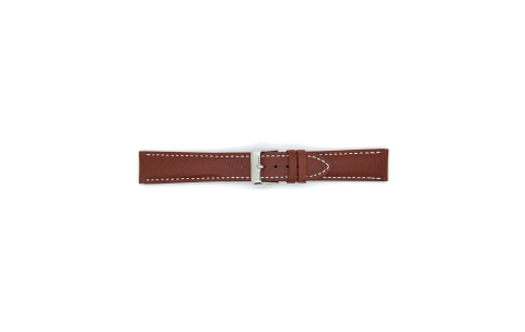 Genuine dark brown calf leather neck watch strap with wite stitching and smooth black lining. - 20738