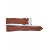 Horlogeband 20mm Bruin met witte stiksels - 20738