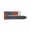 Horlogeband 20mm Bruin met witte stiksels - 20738
