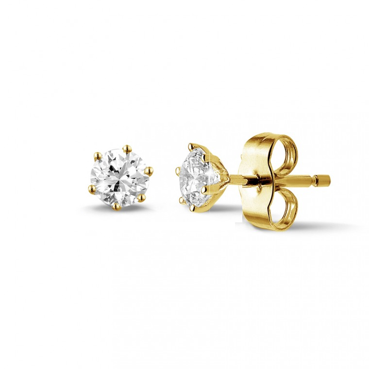 Eclat Solitair Oorknoppen, model OK16-6G Totaal: 0.06ct.diamant - 22166 Eclat Solitair Oorknoppen, model OK16-6G Totaal: 0.06ct.diamant - 22166