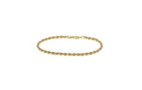Armband, zilver geel verguld koord (lengte: 18cm.) 1 jaar garantie op double - 20894