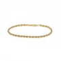 Armband, zilver geel verguld koord (lengte: 18cm.) 1 jaar garantie op double - 20894