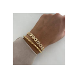 Armband, zilver geel verguld koord (lengte: 18cm.) 1 jaar garantie op double - 20894 Armband, zilver geel verguld koord (lengte: 18cm.) 1 jaar garantie op double - 20894