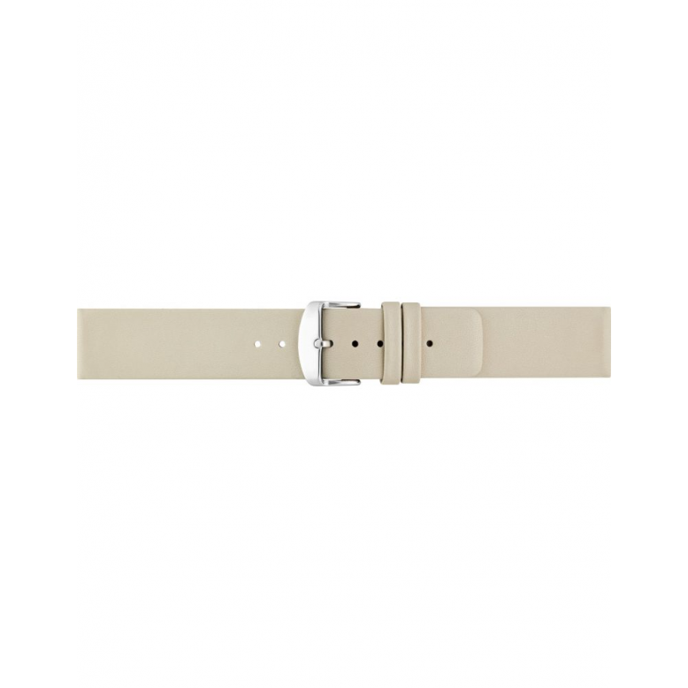 Horlogeband 16mm, Plain soft kalfsleer Beige - 20946