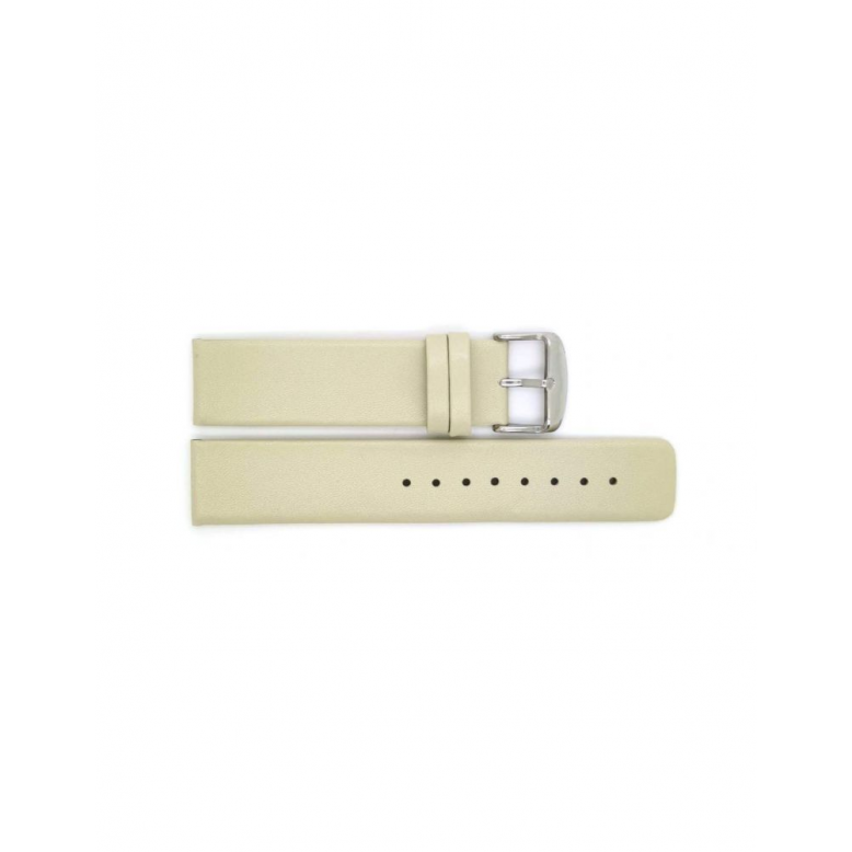 Horlogeband 16mm, Plain soft kalfsleer Beige - 20946