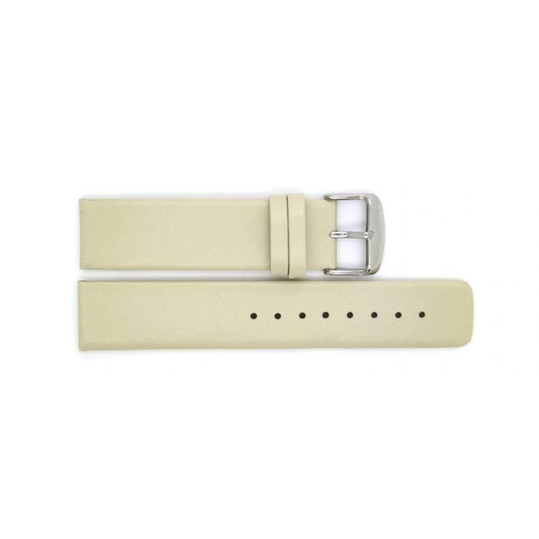 Horlogeband 16mm, Plain soft kalfsleer Beige - 20946