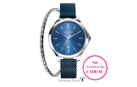 Zinzi  Dameshorloge, model Classy ZIW1042BM (34mm) + Gratis Armbandje - 21022