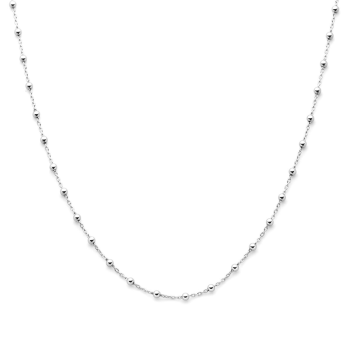 Collier, zilver gerhodineerd bolletjes (lengte: 40-44cm.) - 21055