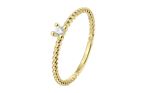 HC Ring, 14krt goud met zirconia (maat 16.5) - 21057