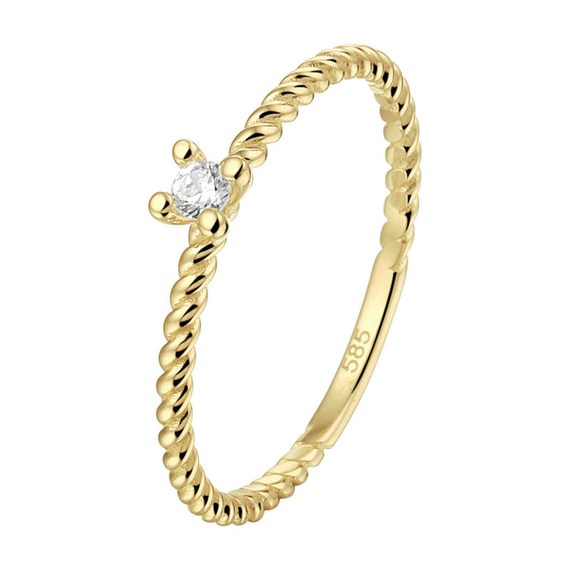 Ring, 14krt goud met zirconia (maat 16.5) - 21057