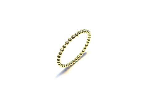 HC Ring, 14krt.goud 2mm.pareldraad (maat 18) - 17255