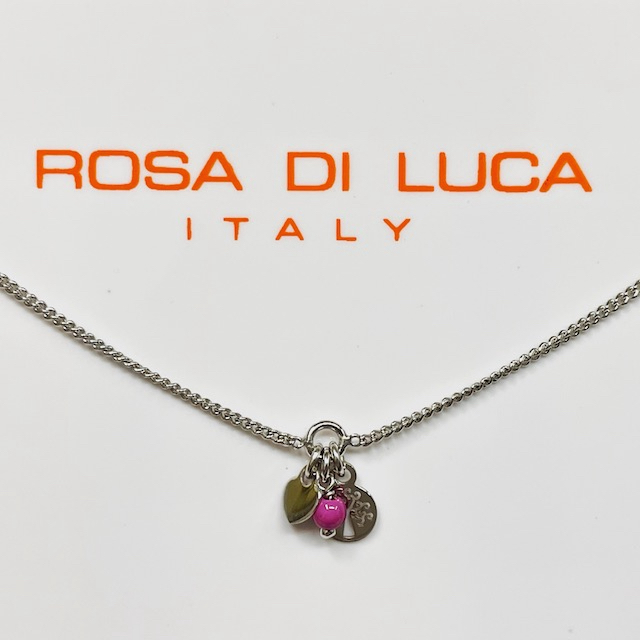 Rosa di Luca Enkelbandje, zilver gerhodineerd balletje-hartje-levensboom (lengte:23-26cm) - 21077