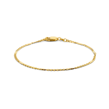 Armband, 14krt. goud fantasie-valkenoog (lengte: 19cm.) - 21094