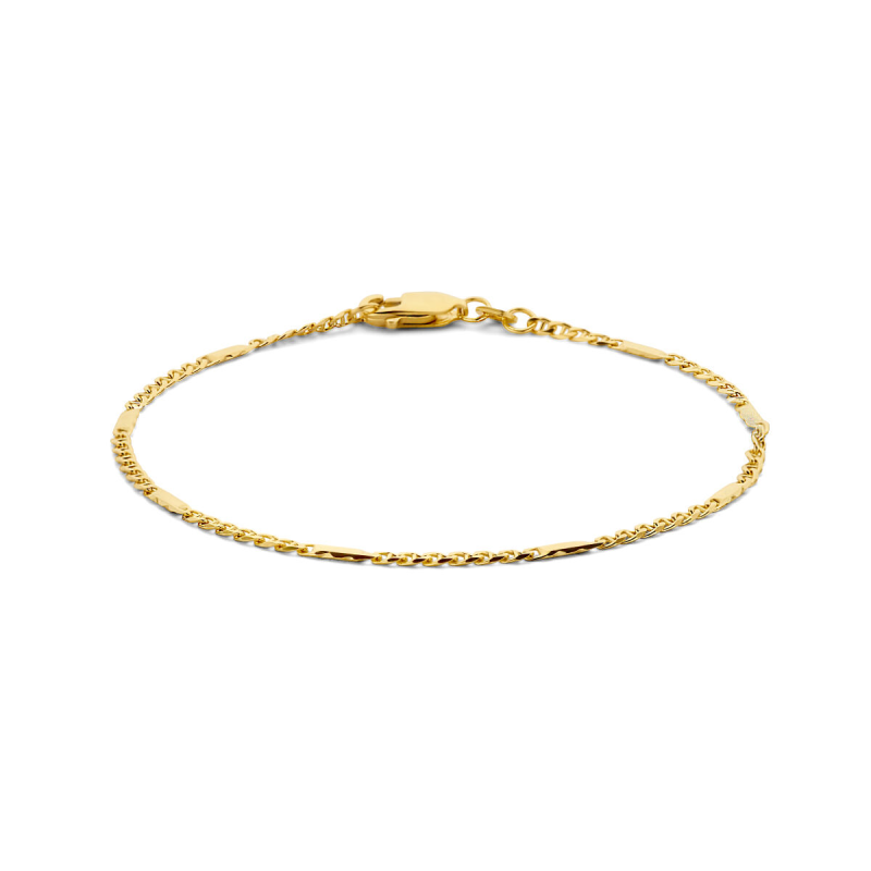 Armband, 14krt. goud fantasie-valkenoog (lengte: 19cm.) - 21094