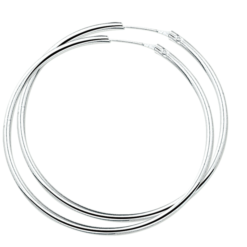 Oorringen, zilver gerhodineerd 50x2,1mm. - 21110