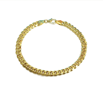 Fjory Armband, 14krt.goud met massief zilveren kern gourmet 5.5mm. (lente:19cm.) - 21201